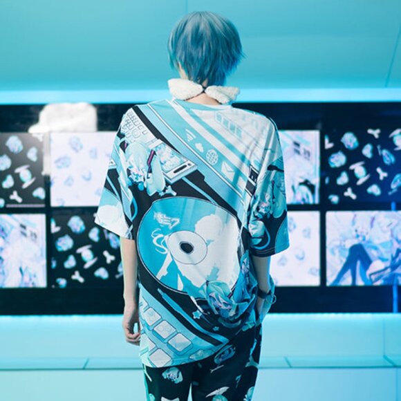 ACDC RAG x Hatsune Miku Forever Black Mint Oversized Tee - Picture 3 of 8